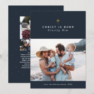 Cartes Pour Fêtes Annuelles Le Christ est né collage religieux de Noël