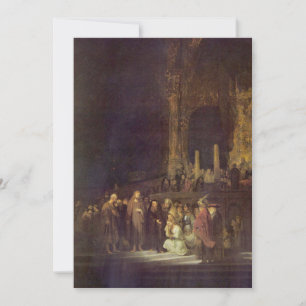 Cartes Pour Fêtes Annuelles Le Christ et la femme pris dans l'adultère par Rem