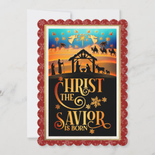 Cartes Pour Fêtes Annuelles Le Christ Sauveur Est Né" Nativité Noël