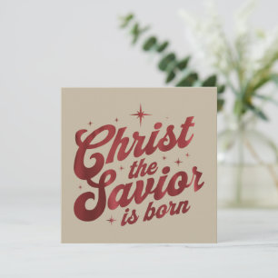 Cartes Pour Fêtes Annuelles Le Christ Sauveur est né Noël chrétien 