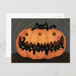 Cartes Pour Fêtes Annuelles Le Citrouille de Chat Noir Joyeux Halloween