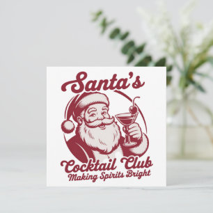 Cartes Pour Fêtes Annuelles Le club de cocktail du Père Noël drôle de Noël boi