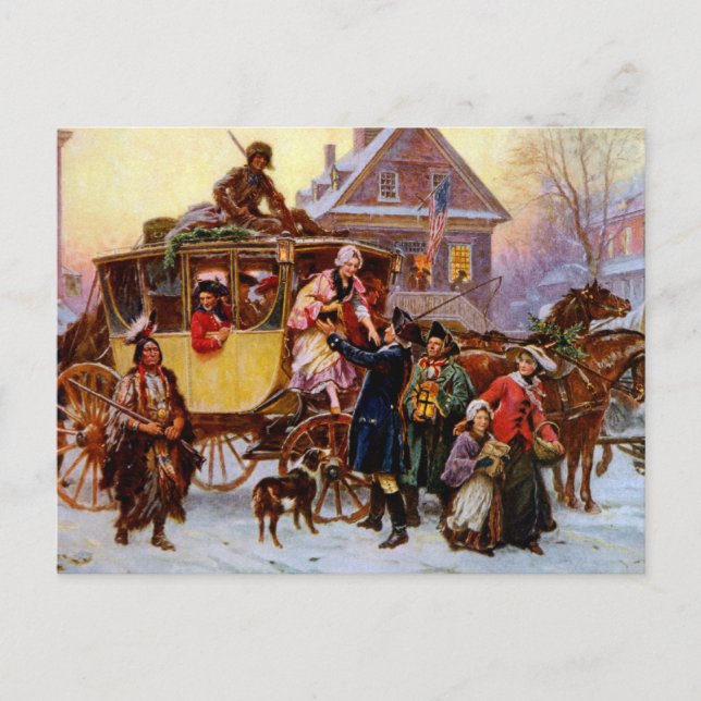 Cartes Pour Fêtes Annuelles Le coach de Noël (Devant)