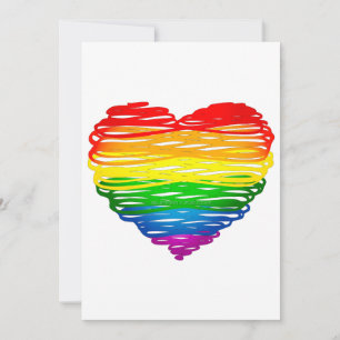 Cartes Pour Fêtes Annuelles Le cœur arc-en-ciel de SlipperyJoe griffonné tourb