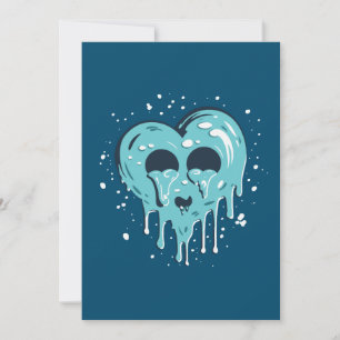 Cartes Pour Fêtes Annuelles le coeur froid bleu fond de l'amour