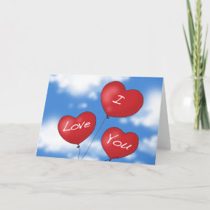 Cartes Pour Fêtes Annuelles Le coeur monte en ballon je t'aime