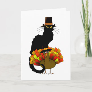 Cartes Pour Fêtes Annuelles Le Conversation Noir Pilgrim Thanksgiving
