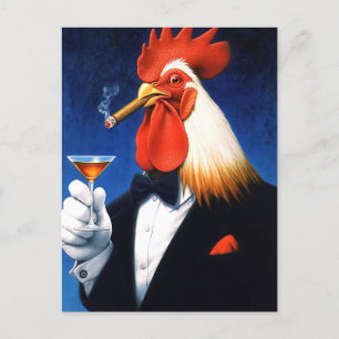 Cartes Pour Fêtes Annuelles Le coq Dapper Funny Gentleman's Club