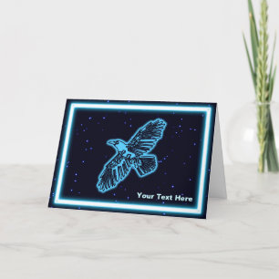 Cartes Pour Fêtes Annuelles Le Corbeau bleu brillant sur les étoiles