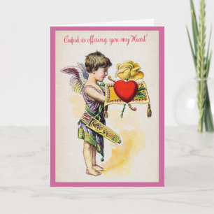 Cartes Pour Fêtes Annuelles Le cupidon vous offre mon coeur