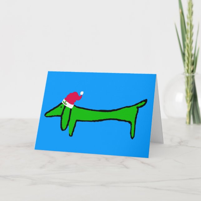 Cartes Pour Fêtes Annuelles Le Dachshund pour Noël (Devant)