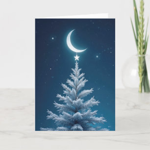Cartes Pour Fêtes Annuelles Le danger de l'étoile de Noël d'une lune de croiss