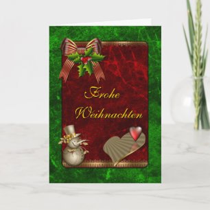 Cartes Pour Fêtes Annuelles Le Design de Noël avec bonhomme de neige et coeur