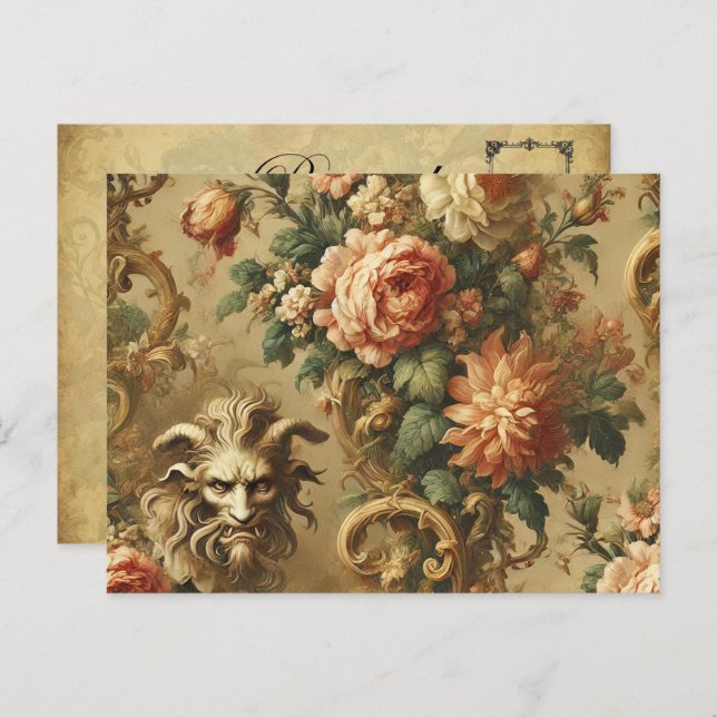 Cartes Pour Fêtes Annuelles Le Fiend d'Or - victorien gothique (Devant / Derrière)