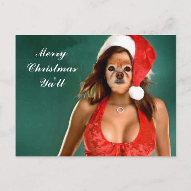 Cartes Pour Fêtes Annuelles Le Fox est l'aide de Père Noël (Devant)