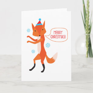 Cartes Pour Fêtes Annuelles Le Fox indique le Joyeux Noël !