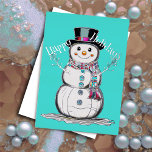 Cartes Pour Fêtes Annuelles Le gentil bonhomme de neige à Scarf Joyeuses vacan<br><div class="desc">Des objets de vacances à thème conçus par Umua. Imprimé et expédié par Zazzle ou ses filiales.</div>