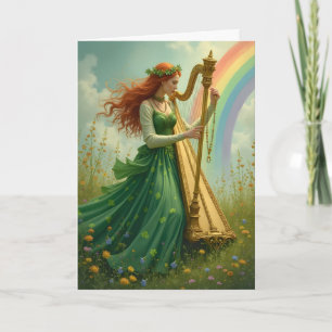 Cartes Pour Fêtes Annuelles Le Harpist et le Rainbow St. Patrick's Day