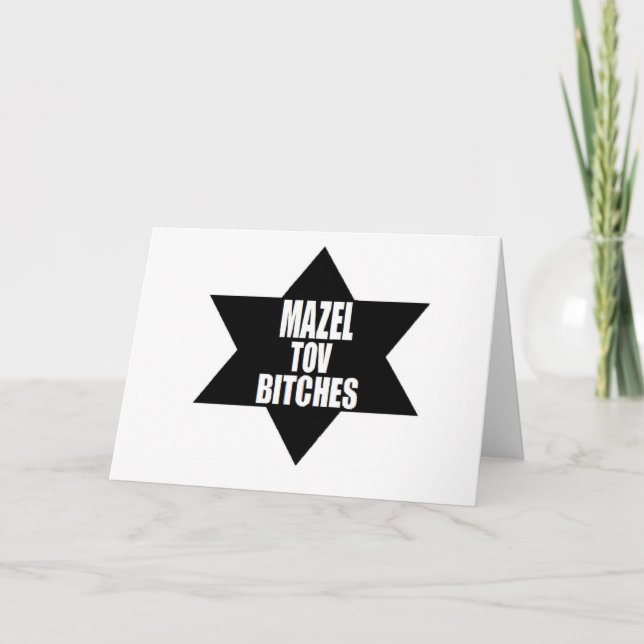 CARTES POUR FÊTES ANNUELLES LE HUMOUR DE MAZOL TOV FUNNY CHANUKKAH HANOUKKA (Devant)