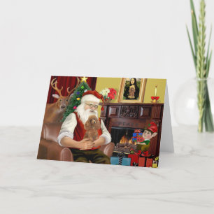Cartes Pour Fêtes Annuelles Le jouet abricot de Santa / Caniche nain