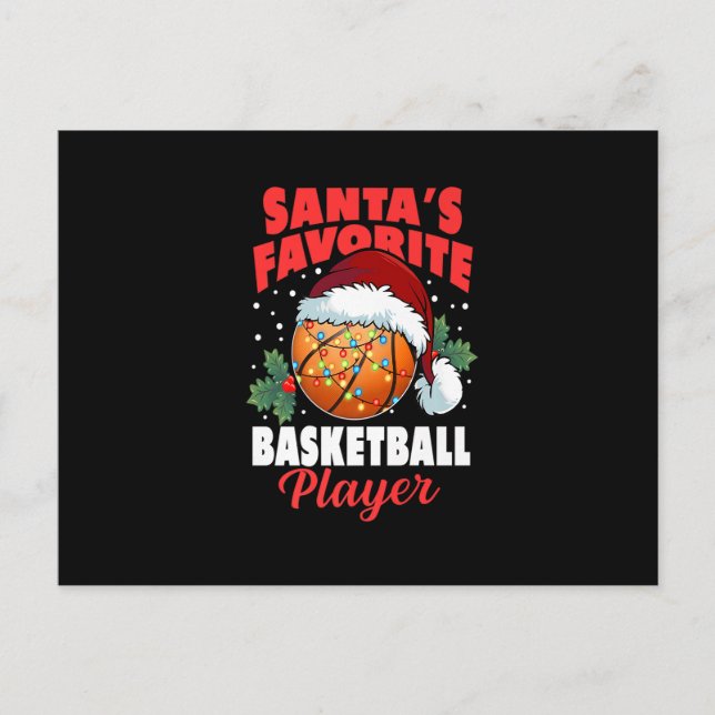 Cartes Pour Fêtes Annuelles Le joueur de basketball préféré du Père Noël, pyja (Devant)