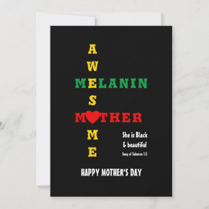 Cartes Pour Fêtes Annuelles Le Jour de Melanin Mom Happy