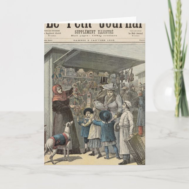 Cartes Pour Fêtes Annuelles Le jour de nouvelle année à Paris (Devant)