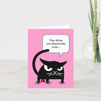Cartes Pour Fêtes Annuelles Le jour de Valentines drôle de chat noir carde |