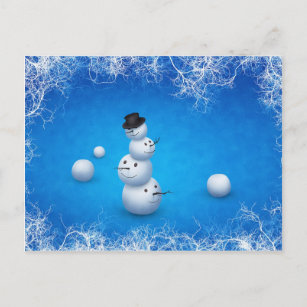 Cartes Pour Fêtes Annuelles Le joyeux bonhomme de neige