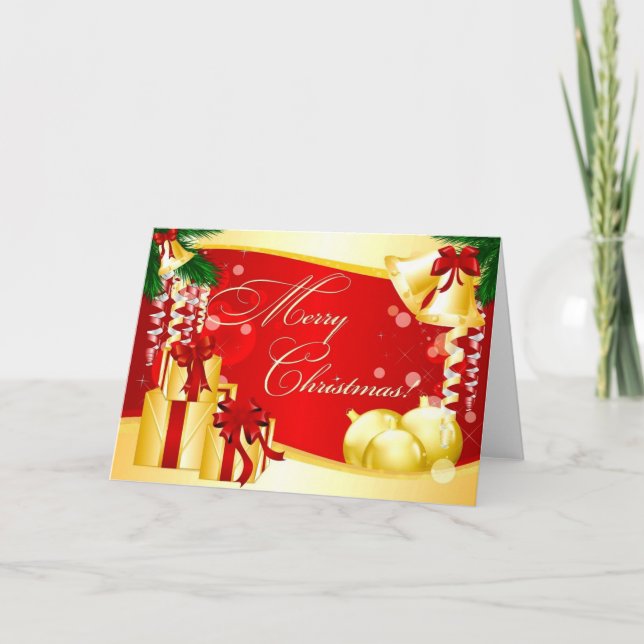 Cartes Pour Fêtes Annuelles Le Joyeux Noël ornemente des présents (Devant)