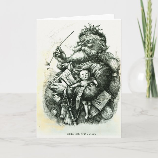 Cartes Pour Fêtes Annuelles Le joyeux vieux père noël (Devant)
