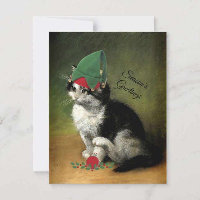 Cartes Pour Fêtes Annuelles Le Kitten, Noël Ancien (Devant)