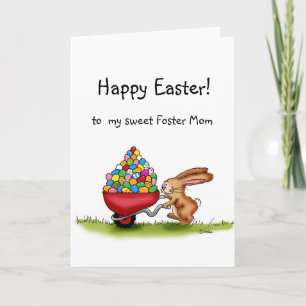 Cartes Pour Fêtes Annuelles Le lapin de Pâques déplace les oeufs colorés dans