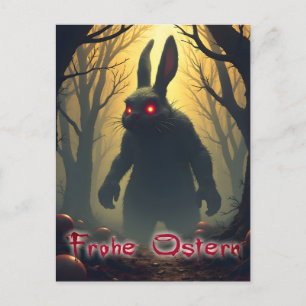 Cartes Pour Fêtes Annuelles Le lapin de Pâques effrayant dans la forêt ombreus