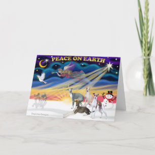 Cartes Pour Fêtes Annuelles Le lever du soleil de Noël - Quatre Gryhounds ital