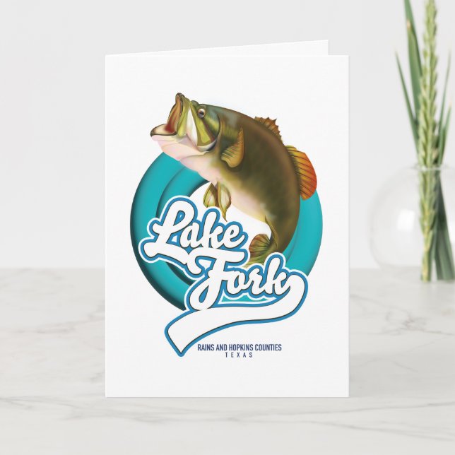 Cartes Pour Fêtes Annuelles Le logo de Lake Fork Texas Fishing. (Devant)