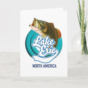 Cartes Pour Fêtes Annuelles Le logo de pêche du lac Érié Amérique du Nord