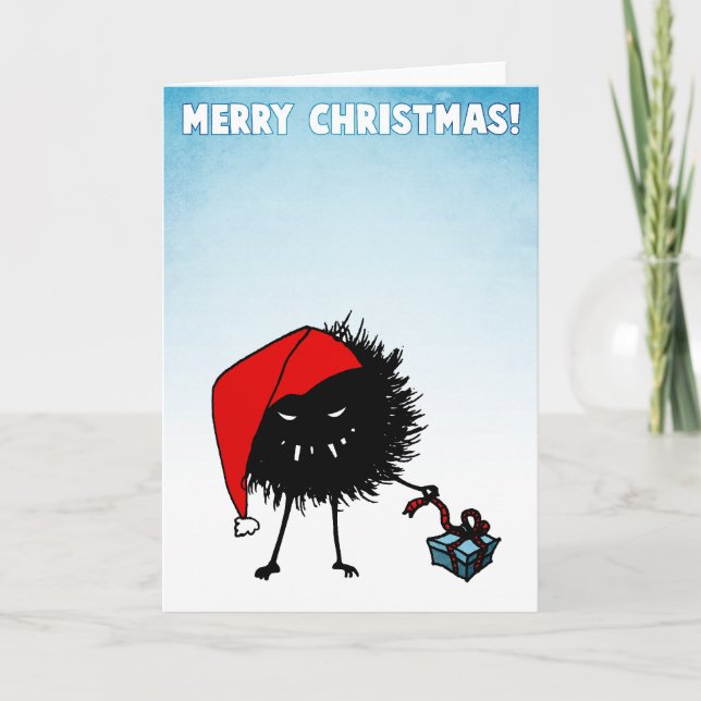 Cartes Pour Fêtes Annuelles Le mal Noël bug ouverture présent (Devant)