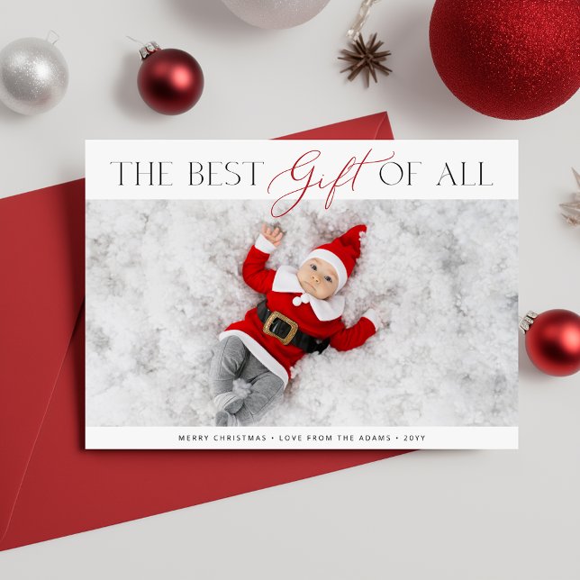 Cartes Pour Fêtes Annuelles Le meilleur cadeau de la première photo de Noël de (Créateur téléchargé)