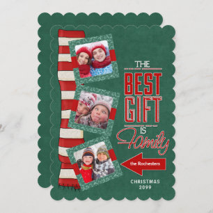 Cartes Pour Fêtes Annuelles Le meilleur cadeau est Family Green Chalkboard 3 P