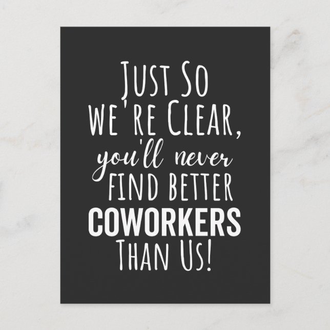 CARTES POUR FÊTES ANNUELLES LE MEILLEUR CADEAU POUR QUITTER LES COWORKERS (Devant)