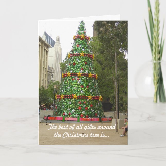 Cartes Pour Fêtes Annuelles Le meilleur de tous les cadeaux autour de l'arbre. (Devant)