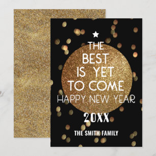 Cartes Pour Fêtes Annuelles Le Meilleur Est Encore À Venir Festive Gold Black 