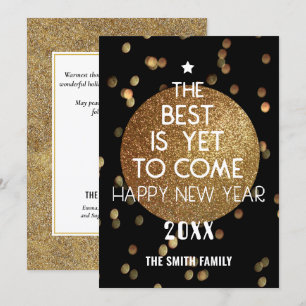 Cartes Pour Fêtes Annuelles Le Meilleur Est Encore À Venir Festive Gold Black 