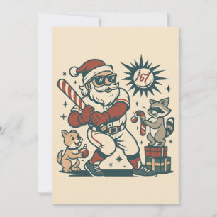 Cartes Pour Fêtes Annuelles Le mème du baseball de Noël de Santa's 67