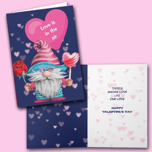 Cartes Pour Fêtes Annuelles Le mignon Gnome Love dans l'Air Valentine Card (Créateur téléchargé)