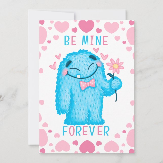 Cartes Pour Fêtes Annuelles Le mignon monstre Valentine (Devant)