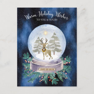 Cartes Pour Fêtes Annuelles Le Monde des neiges des rennes de Noël sur Terre