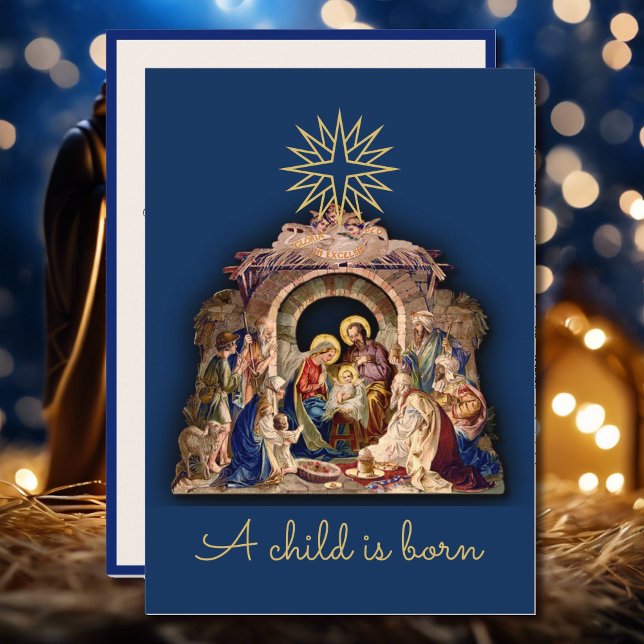 Cartes Pour Fêtes Annuelles Le Monde las se réjouit ! Nativité Noël (Créateur téléchargé)