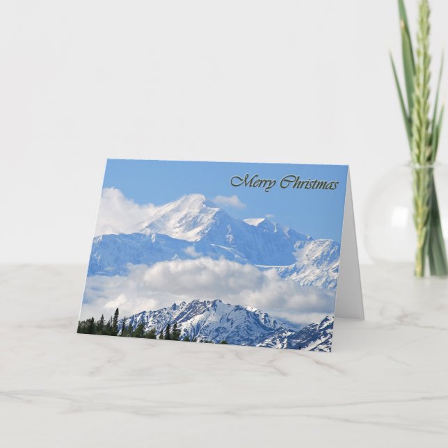 Cartes Pour Fêtes Annuelles Le mont McKinley - Joyeux Noël (Devant)